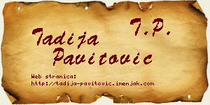 Tadija Pavitović vizit kartica